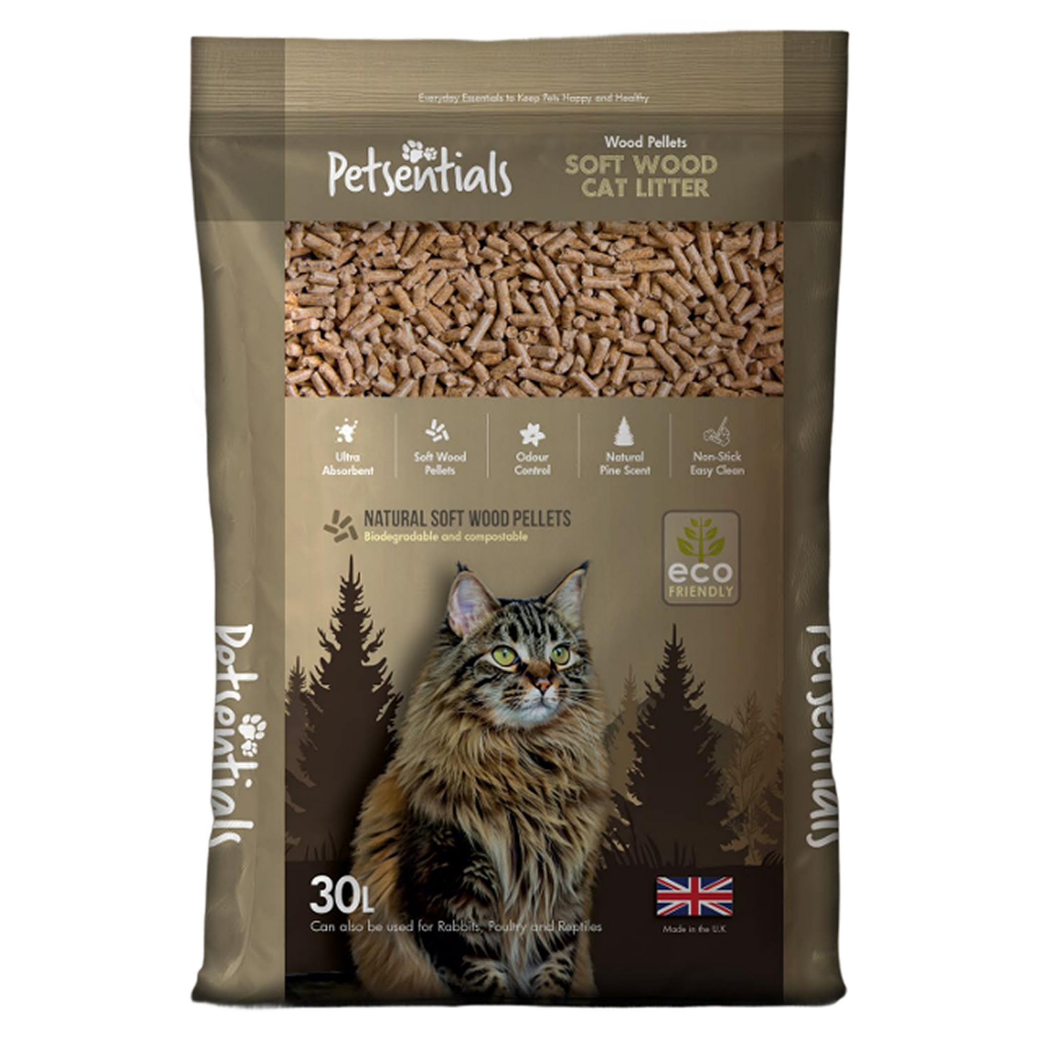 Petsentials Wood Based Cat Litter 30L Petwell - Main Image
