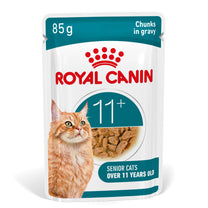 Front View of Royal Canin Ageing 11+ Senior Wet Cat Food Chunks In Gravy - 12 x 85g & 48 x 85g