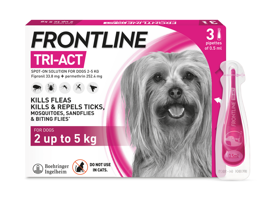 FRONTLINE TRI ACT Spot on Solutions for 2 up to 5kg dogs