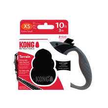 Front View of KONG Terrain Retractable Black Dog Lead