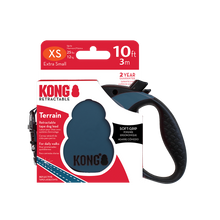 Front View of KONG Terrain Retractable Blue Dog Lead