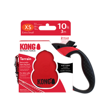 Front View of KONG Terrain Retractable Red Dog Lead