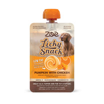 Front View of Zoe Licky Snack Pumpkin & Chicken Recipe Dog Treat