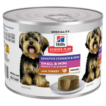 Front View of Hill's Science Plan Feline Adult Sensitive Stomach & Skin with Turkey Pouch Wet Cat Food