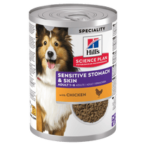 Front View of Hill's Science Plan Canine Adult Sensitive Stomach & Skin with Chicken Can Wet Dog Food