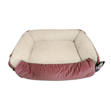 Dream Paws Pink Velvet Pet Sofa Bed with Fold-Out Blanket