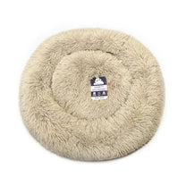 Front View of Dream Paws Round Anxiety Reducing Plush Pet Bed