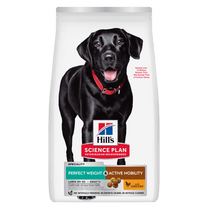 Front View of Hill's Science Plan Perfect Weight & Active Mobility Adult Large Dry Dog Food with Chicken - 12kg Bag