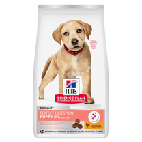 Front View of Hill's Science Plan Perfect Digestion Large Breed Puppy Dry Food with Chicken and Brown Rice - 12kg Bag