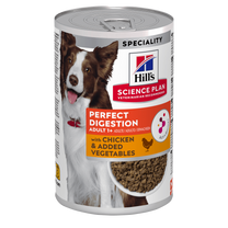 Front View of Hill's Science Plan Perfect Digestion Medium Adult 1+ Wet Dog Food with Chicken & Vegetables - 12 x 363g Can