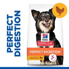 Hill's Science Plan Perfect Digestion Small & Mini Adult 1+ Dry Dog Food with Chicken & Brown Rice - 6kg Bag