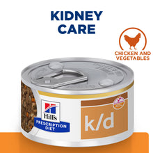 Hill's Prescription Diet k/d Kidney Care Stew Wet Cat Food with Chicken and added Vegetables - 24 x 82g Can