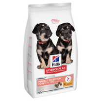 Front View of Hill's Science Plan Perfect Digestion Medium Puppy Dry Food with Chicken and Brown Rice - 14kg Bag