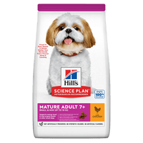 Front View of Hill's Science Plan Mature Adult Small & Mini Dry Dog Food with Chicken - 3kg