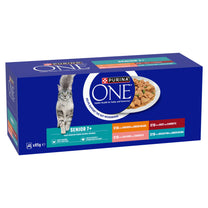 Front View of Purina One Senior 7+ Mini Fillets Wet Cat Food - 40 x 85g