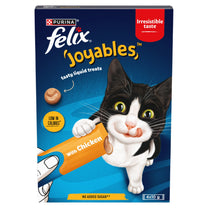 Front View of Felix Joyables Liquid with Chicken Cat Treat - 4 x 10g