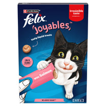 Front View of Felix Joyables Liquid with Salmon Cat Treat - 4 x 10g