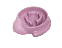 Front View of Bamboo Slow Feeder Cat Shaped Pet Bowl - 700ml