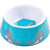 Front View of Ministry Of Pets Melamine Non-slip Pet Bowl - Narwhal - 480ml