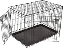 Front View of Rac Metal Fold Flat Crate With Plastic Tray for Dogs - Small