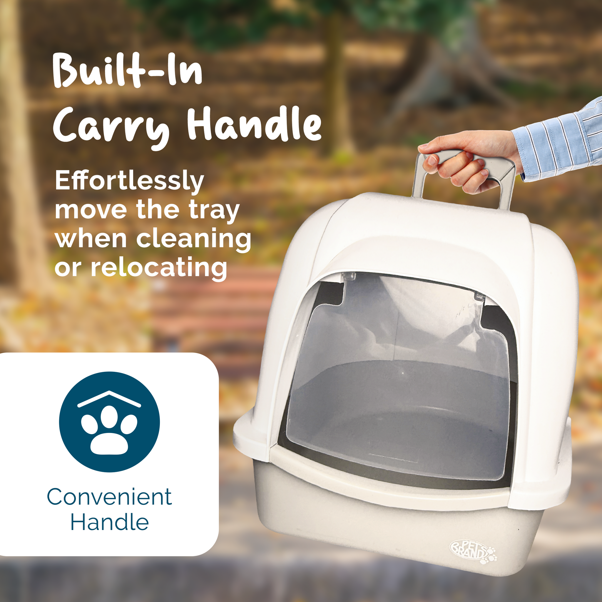 Pet Brands Oval Hooded Cat Litter Tray Litter Box