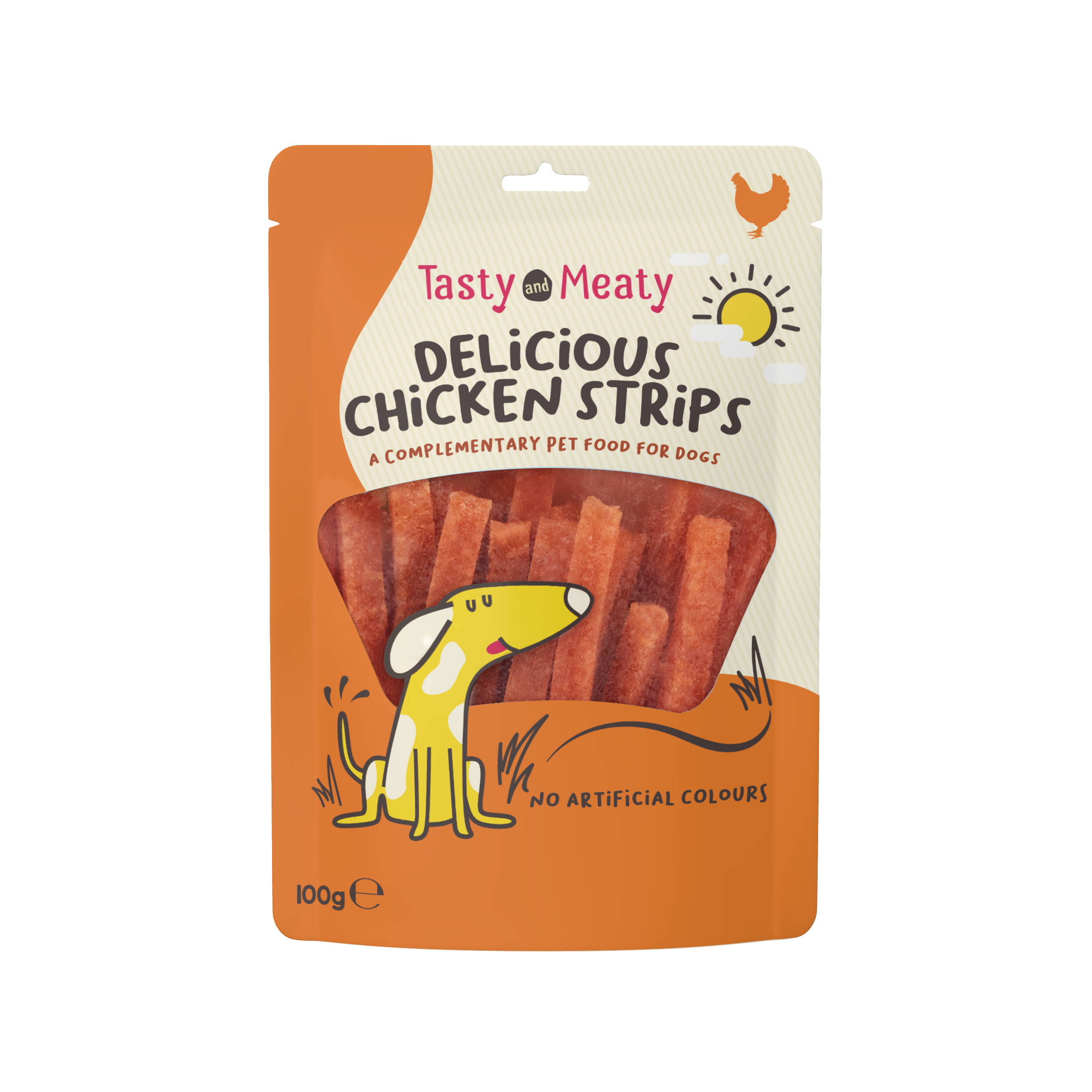 Tasty & Meaty Delicious Chicken Strips Adult Dog Treats - 100g