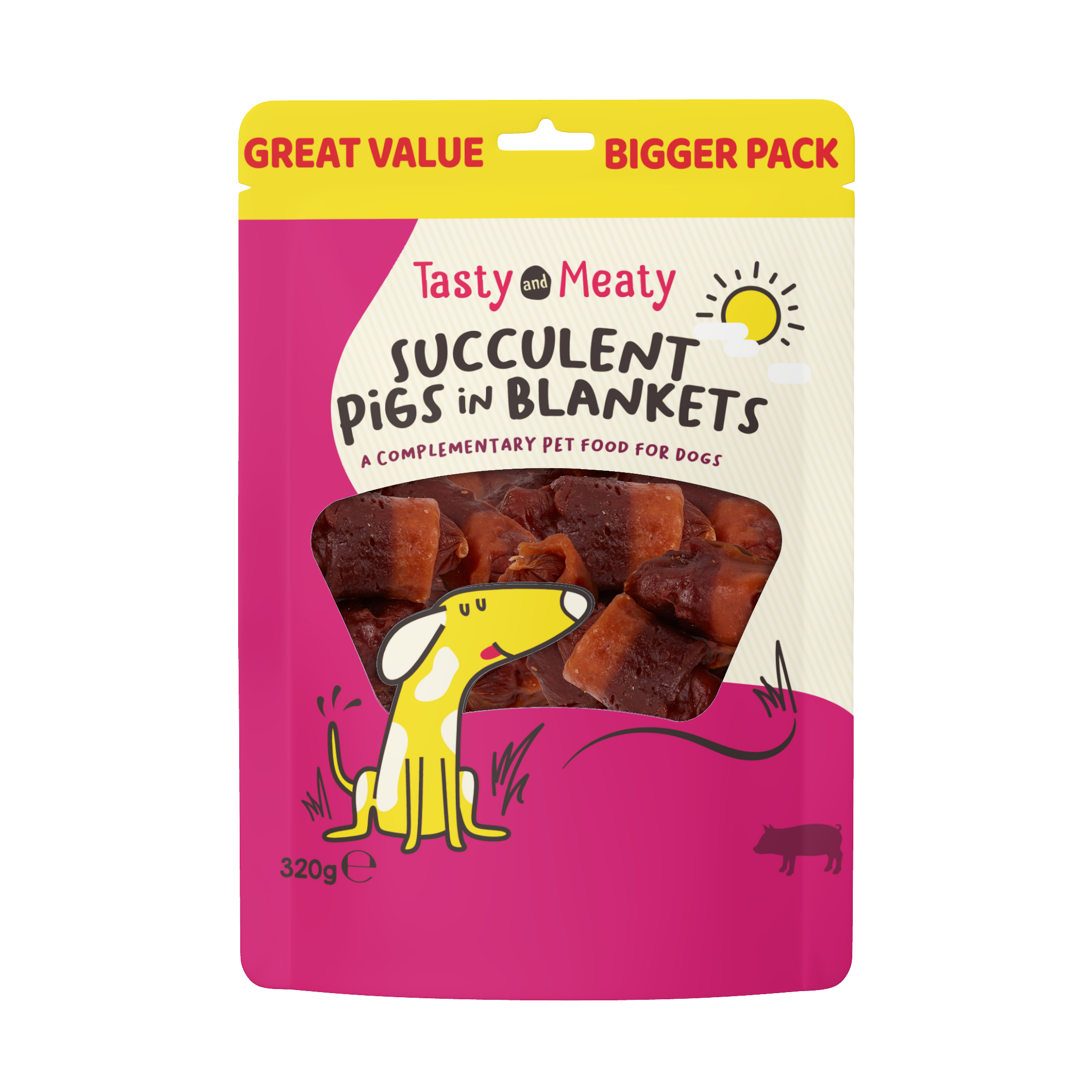 Tasty & Meaty Succulent Pigs In Blankets Adult Dog Treats - 320g