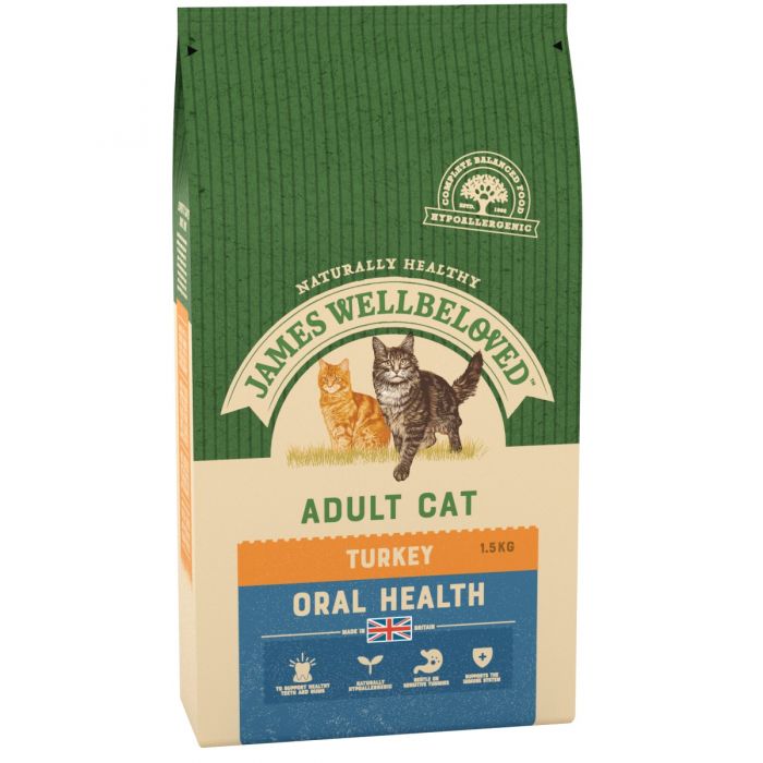 James Wellbeloved Feline Oralcare Adult Turkey & Rice - 1.5Kg