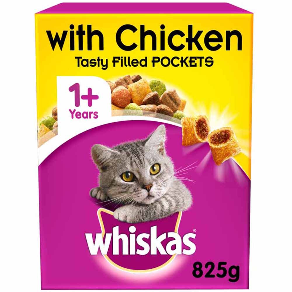Whiskas 1+ Complete Chicken Dry Adult Cat Food - 825g