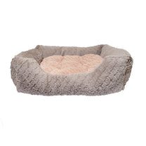 40 Winks Square Bed for Dogs - Grey & Pink