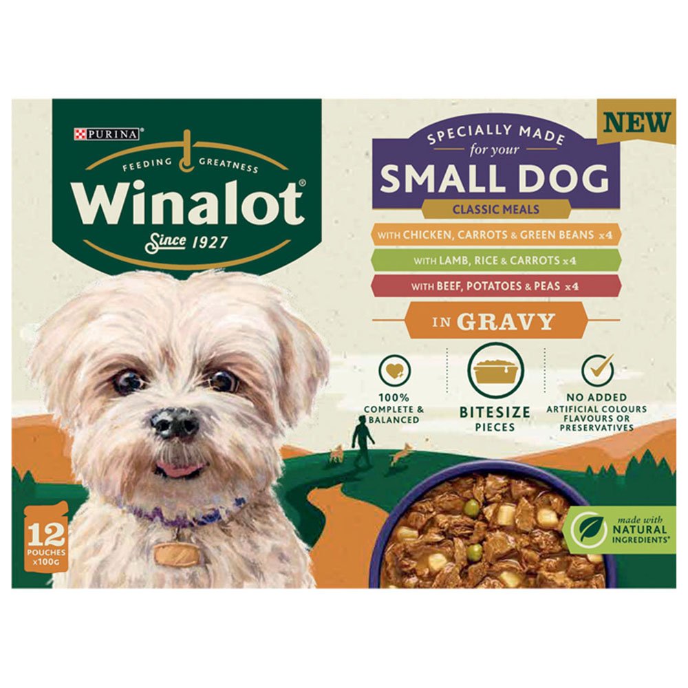 Winalot Pouches Mixed In Gravy Wet Food for Small Dogs - 100g (Pack of 12)