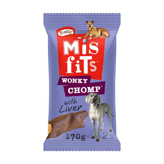 Misfits Wonky Chomp Lip-Smacking Liver Treats for Dogs - 170g - Regular