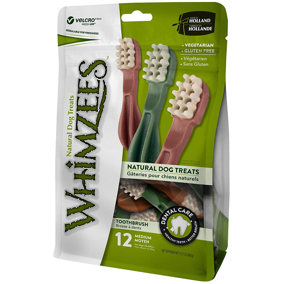 Whimzees Brush Dog Chews Pre Pack Large 150mm - 6 Pack x 6