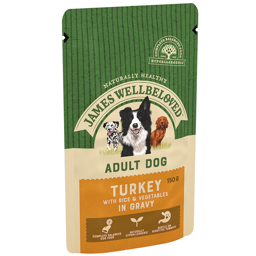 James Wellbeloved Turkey Wet Adult Dog Food Pouches