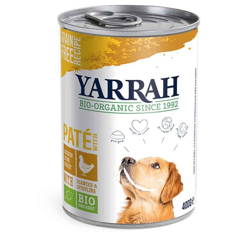 Yarrah Organic Chicken with Spirulina & Seaweed Pate for Dogs 400g