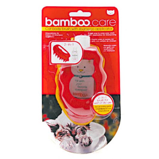 Bamboo Cat Body Brush & Shampoo Applicator