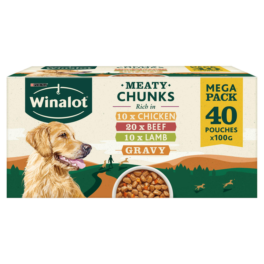 Winalot Meaty Chunks Mega Pack 40 Pouches x100g