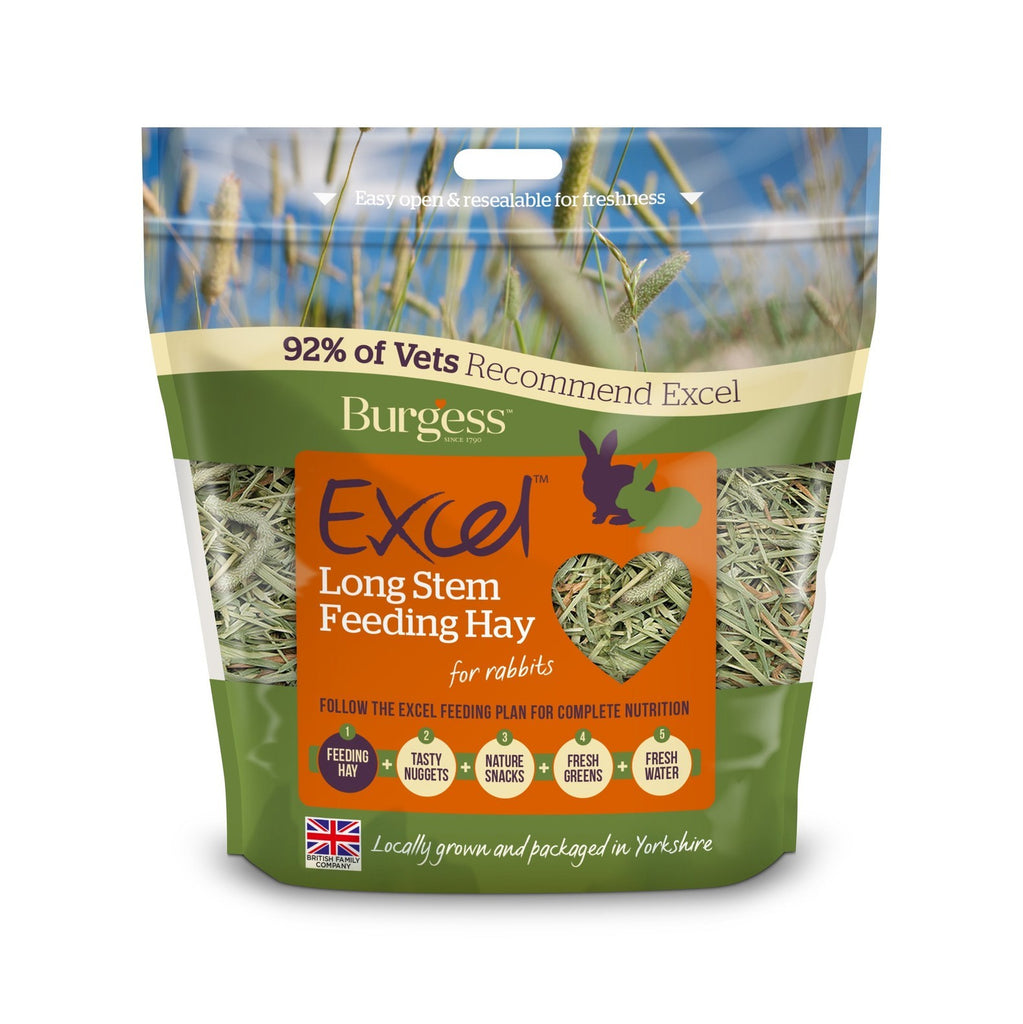 Burgess Excel Long Stem Feeding Hay for Rabbits - 1kg