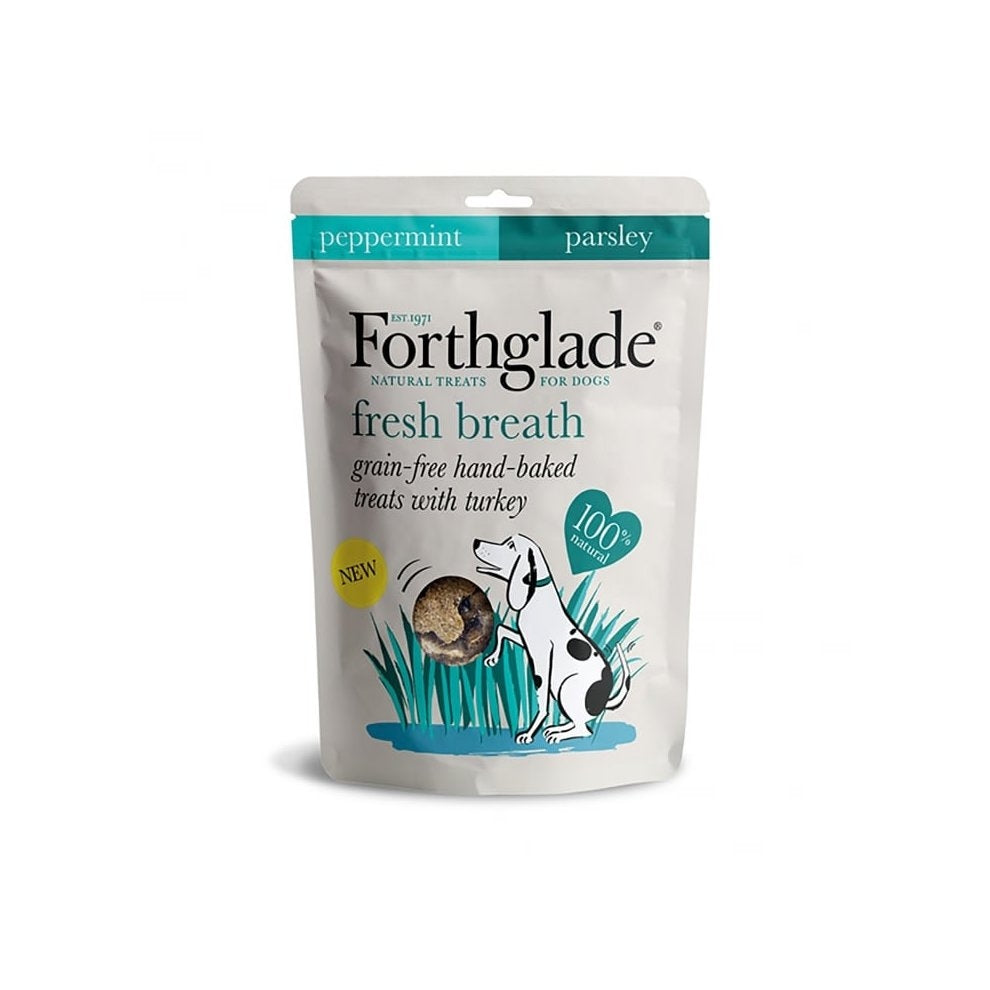 Forthglade Fresh Breath Grain-Free Turkey with Peppermint, & Parsley Treats for Dogs - 150g - Pack of 7