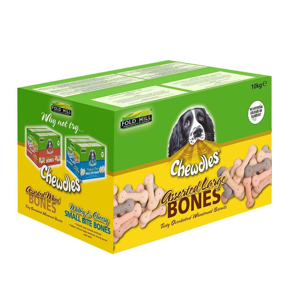 Fold Hill Chewdles Assorted Large Biscuit Bones Treats for Dogs - 10kg