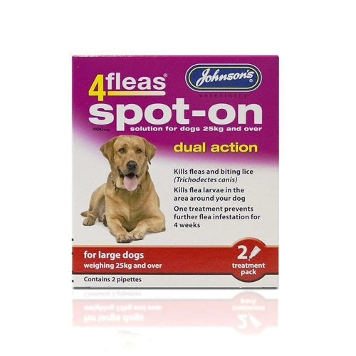 Johnson's 4Fleas Spot-On Dual Action Flea Treatment for Large Dog - Pack of 6