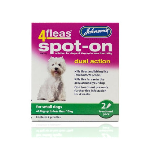 Johnson's 4Fleas Spot-On Dual Action Flea Treatment for Small Dog - Pack of 6