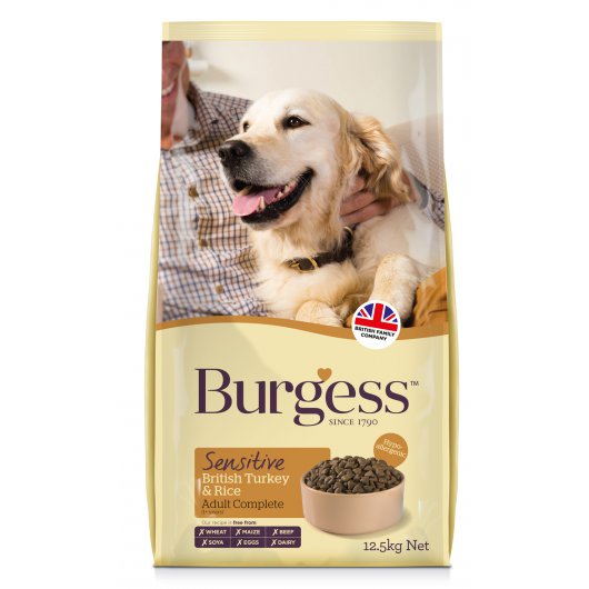 Burgess Hypoallergenic Turkey & Rice Food for Dogs 12.5kg
