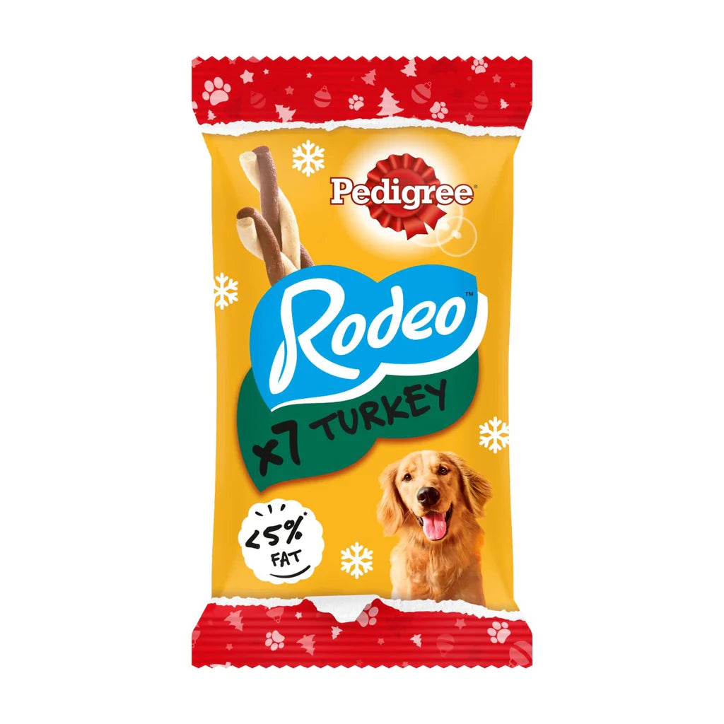 Pedigree Christmas Rodeo Dog Treats With Turkey - Pack of 7 Stick
