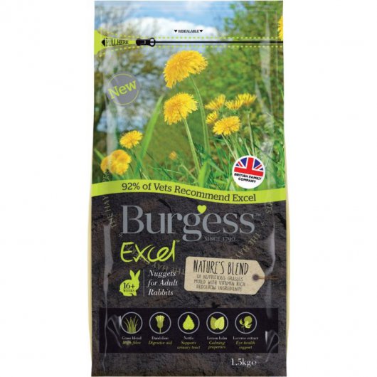 Burgess Excel Nature's Blend Treat for Adult Rabbits 1.5kg