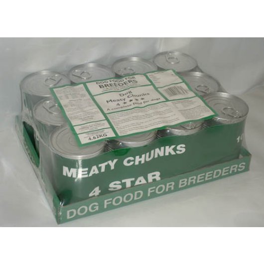 Cambrian 4 Star Meaty Chunks Unlabeled Cans for Dogs 400g