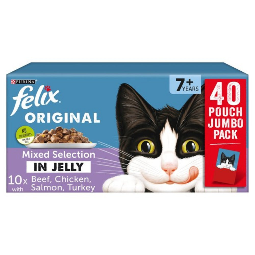 Felix Senior Mixed Selection In Jelly Wet Cat Food Pouches