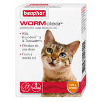 Beaphaer WORMclear wormer for cat, 2 Tablets