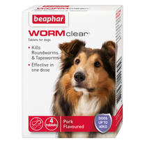 Beaphaer WORMclear wormer for dog's up To 40kg 4 Tablets