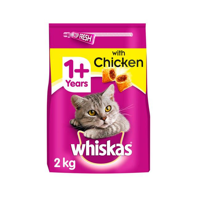 Whiskas 1+ Complete Chicken Dry Adult Cat Food - 2kg